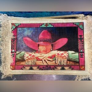 Set of 6 Colorful Cowgirl Western Placemats
